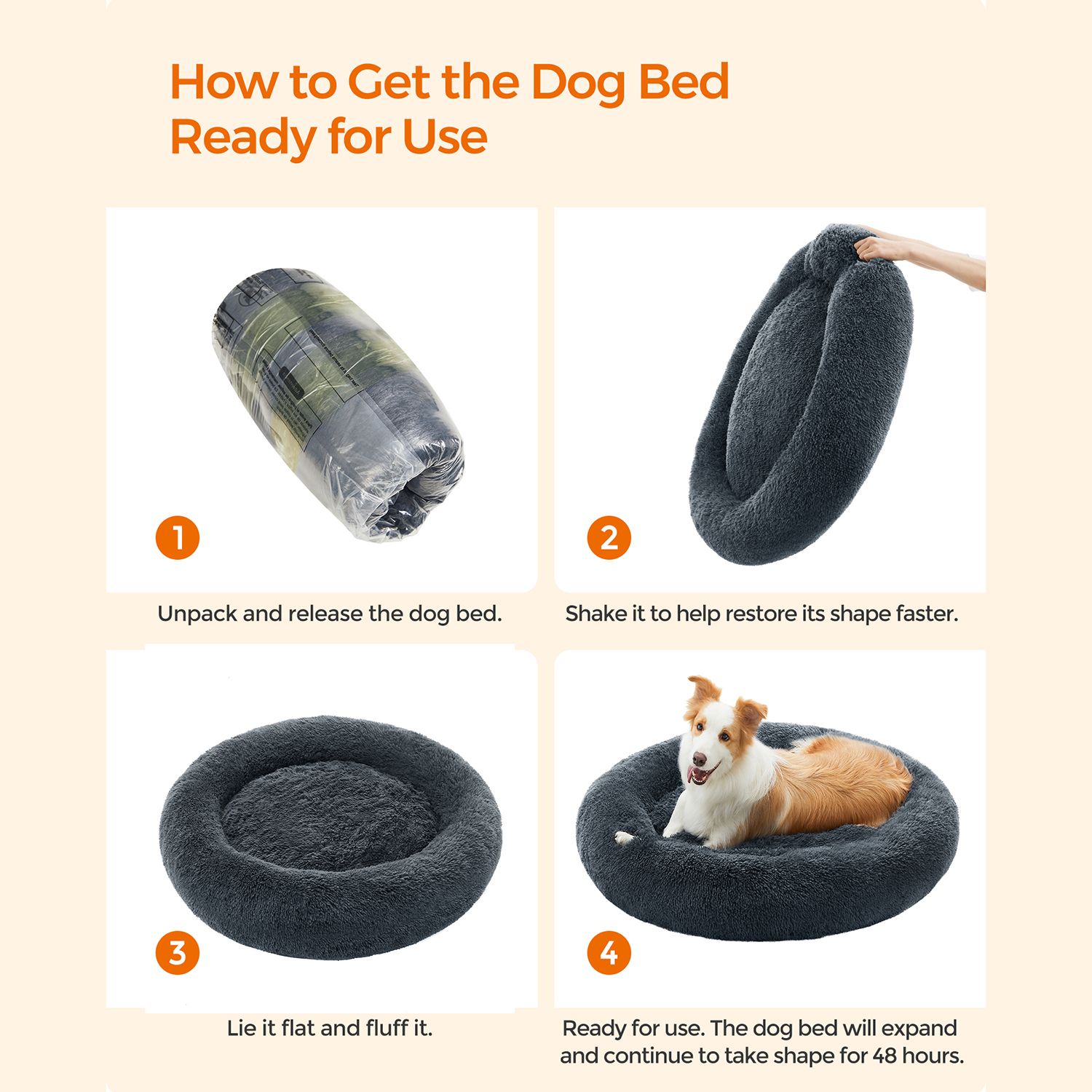 Feandrea Fluffig kattbädd Ø 100 cm - Bild 6