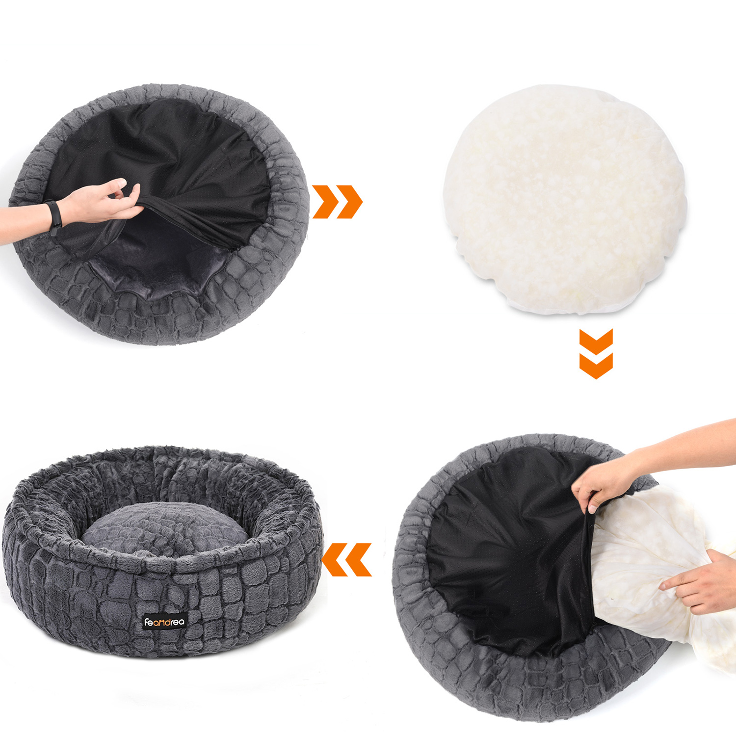 Feandrea Cat Bed Ø 50 cm made of soft plush - Image 2