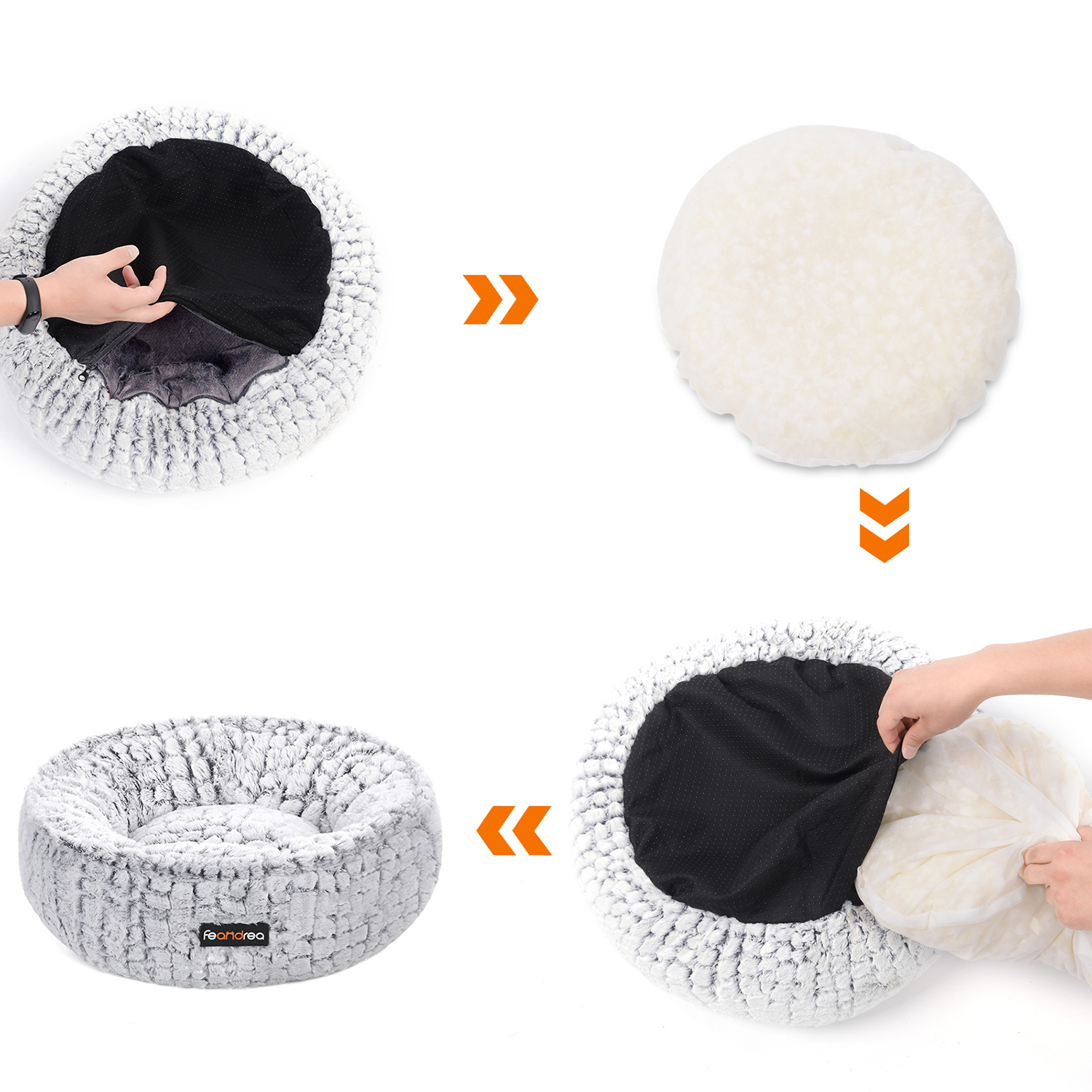 Feandrea dog bed Ø 58.5 cm made of soft plush - Image 3