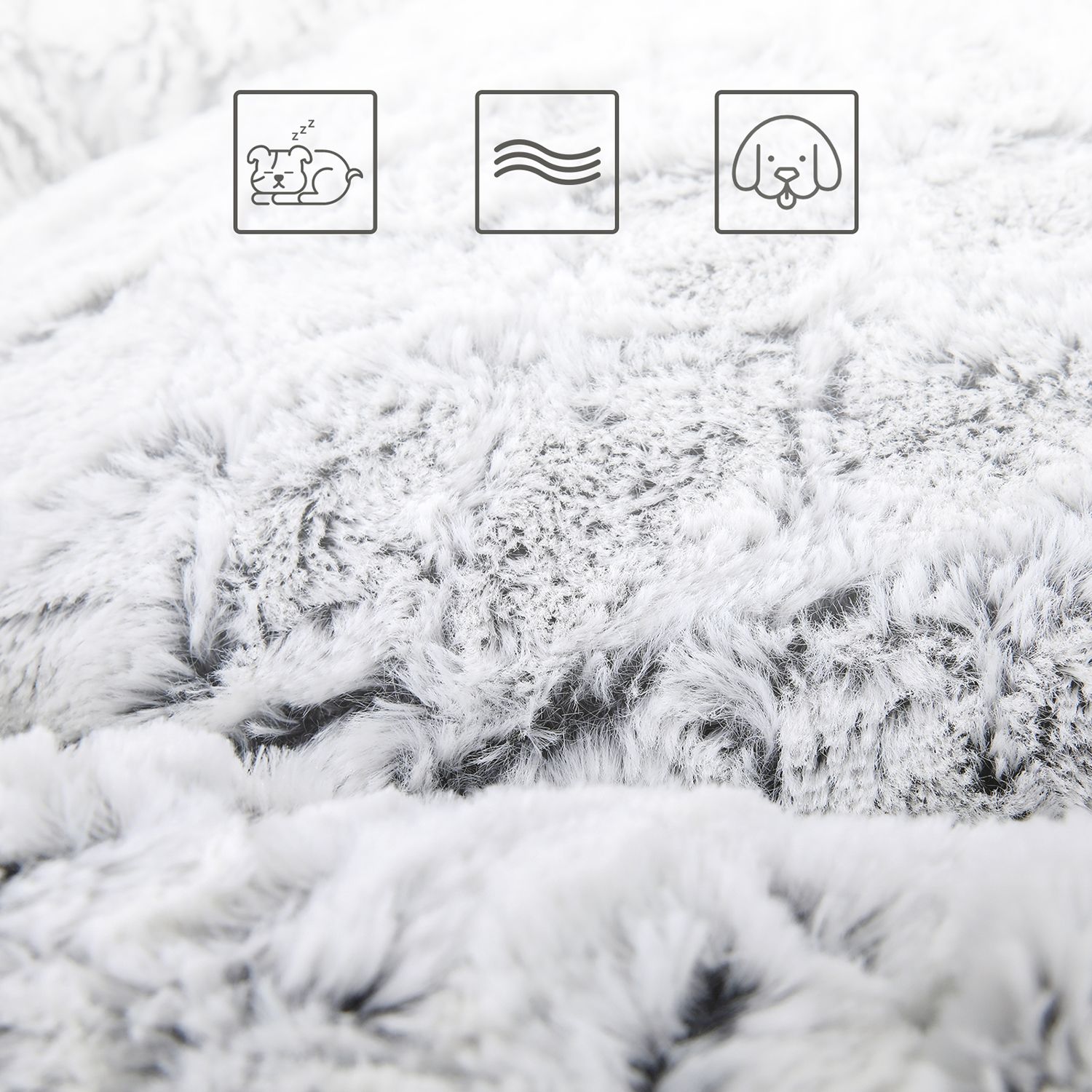 Feandrea dog bed Ø 58.5 cm made of soft plush - Image 6