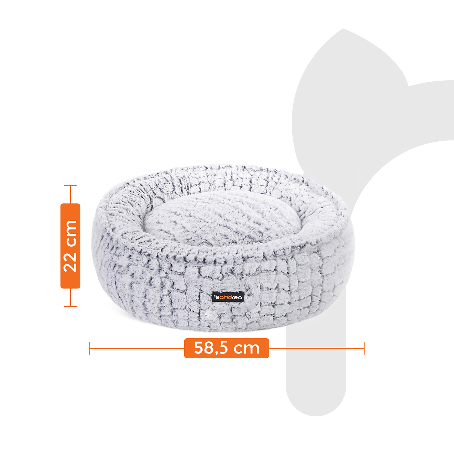 Feandrea dog bed Ø 58.5 cm made of soft plush - Image 9