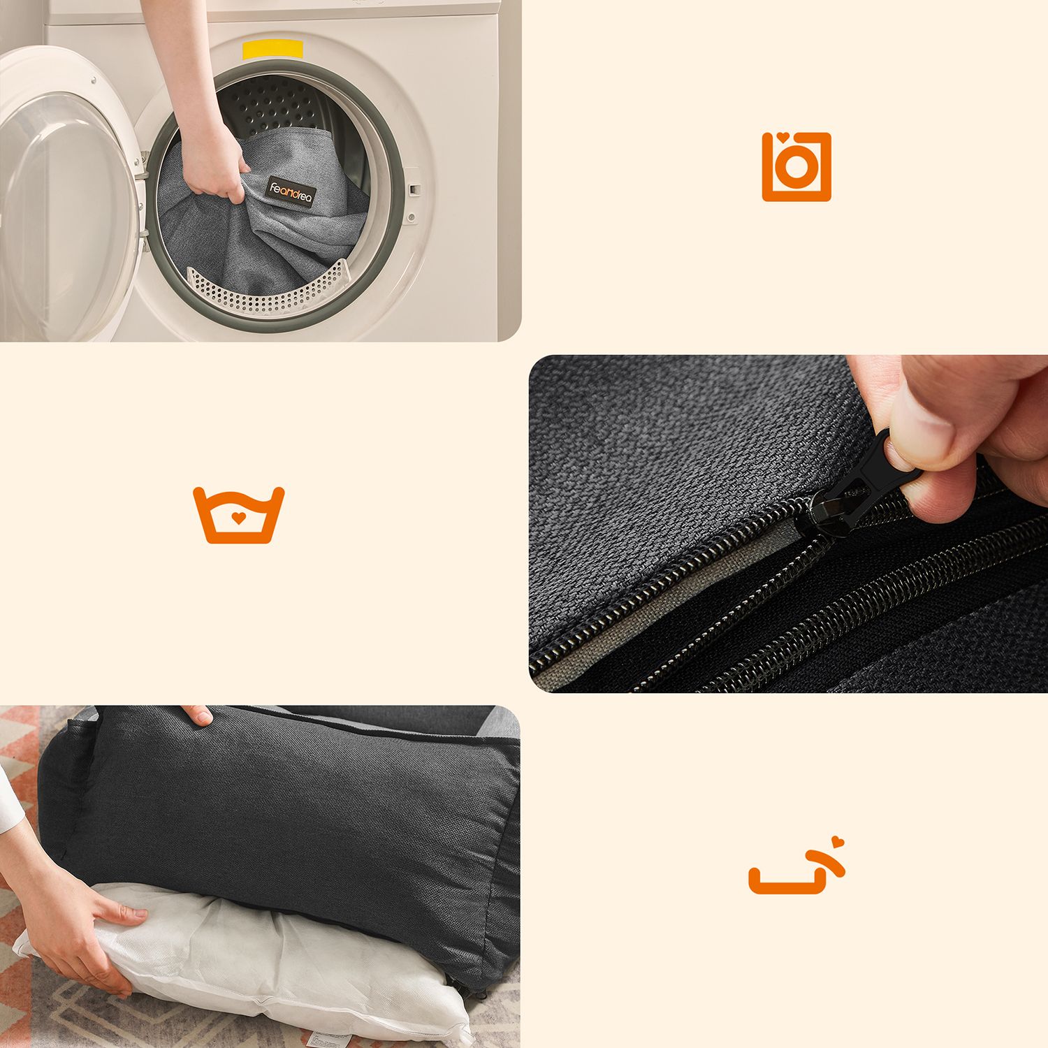 Feandrea hundbädd med kant 100 x 70 x 28 cm - Bild 3