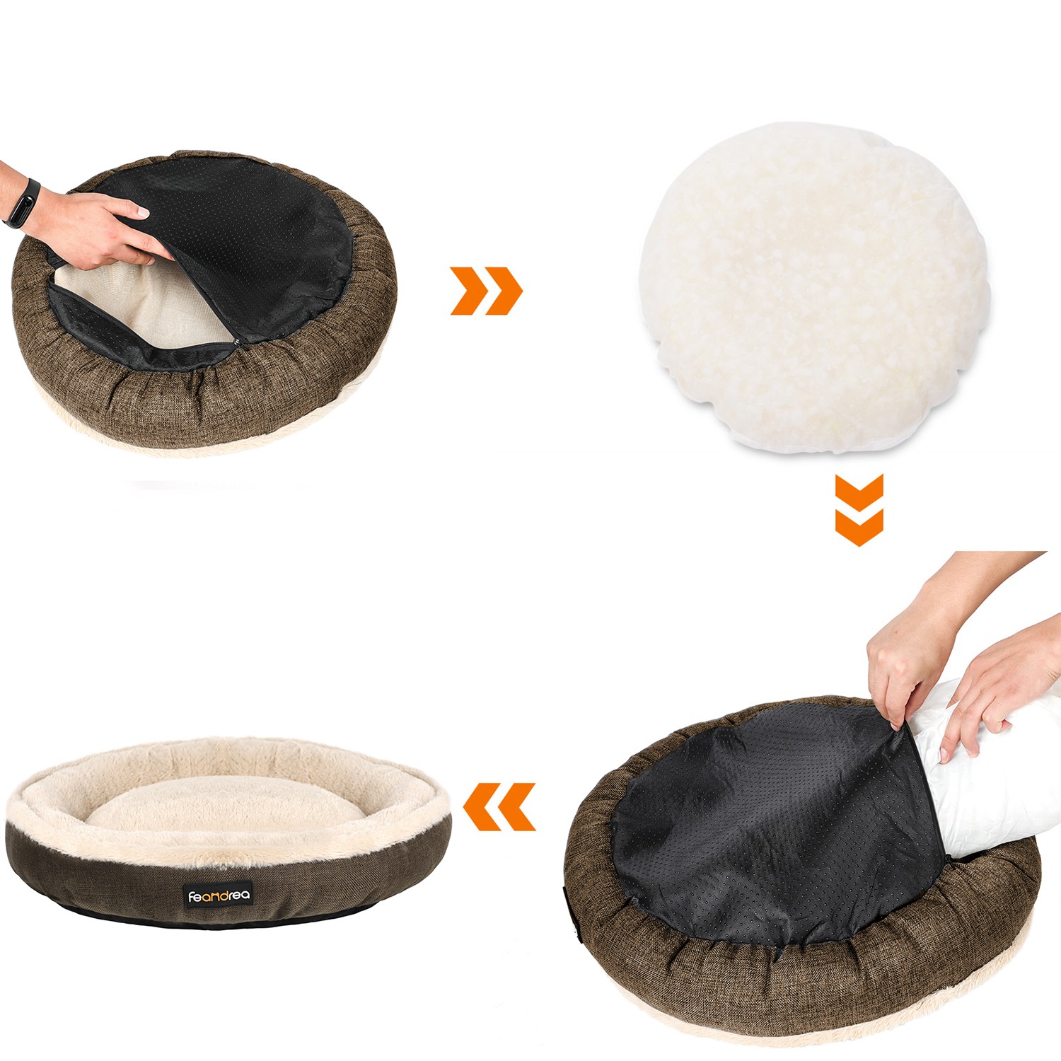 Feandrea donut-shaped cat bed Ø 75 cm - Image 2