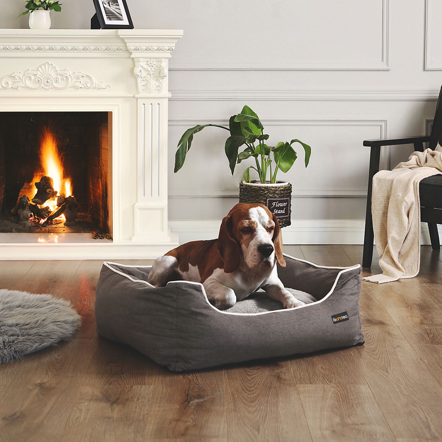 Feandrea hundbädd 100 x 70 cm med kudde - Bild 9