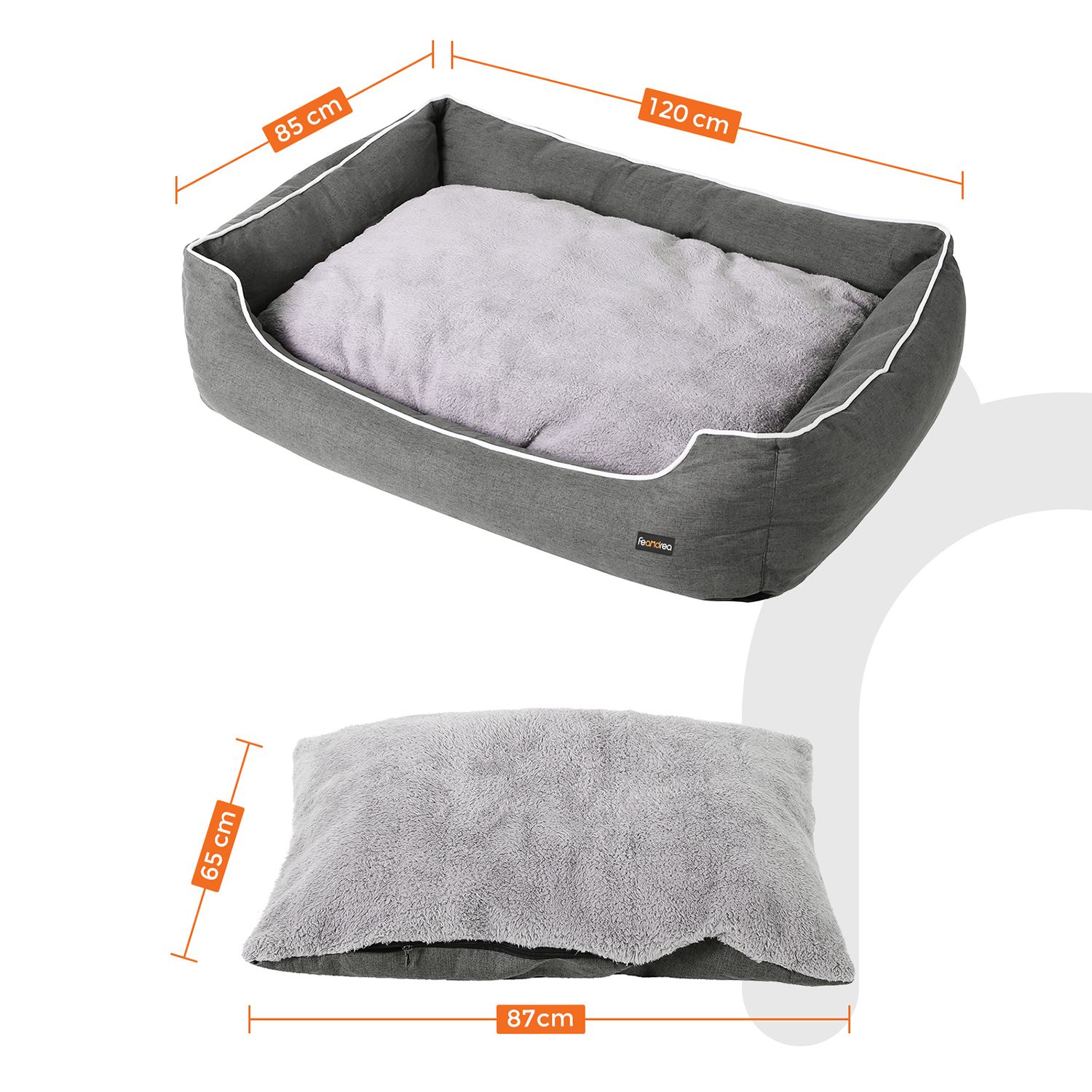 Feandrea hundbädd 120 x 85 cm med kudde - Bild 6