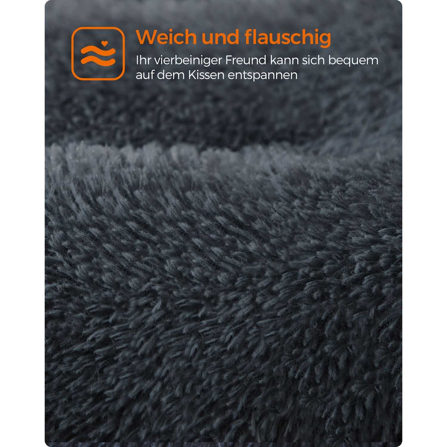 Feandrea Fluffig hundbädd 110 x 73 cm mörkgrå - Bild 3