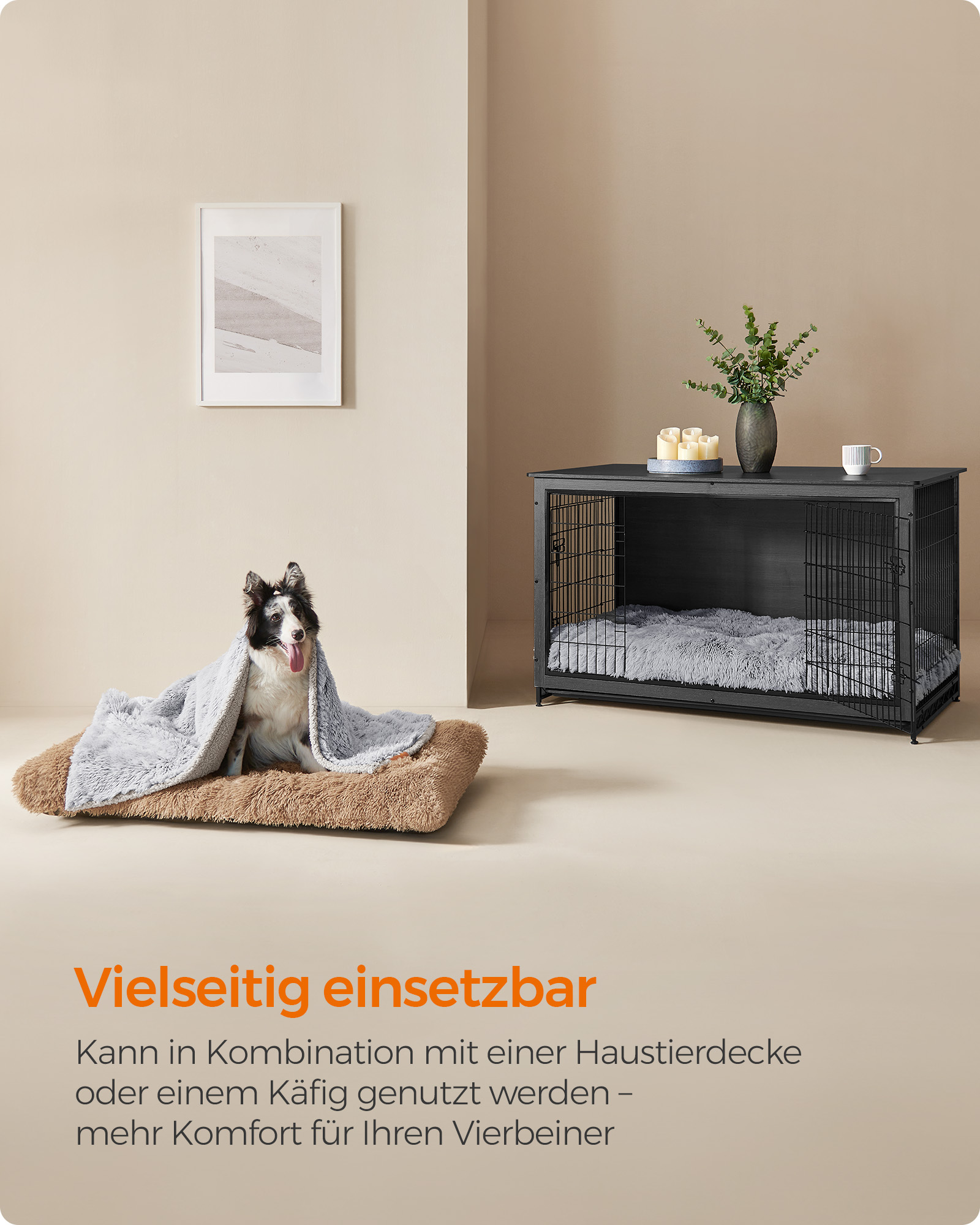 Feandrea hundbädd med mjuk stoppning 122 x 74 cm - Bild 4