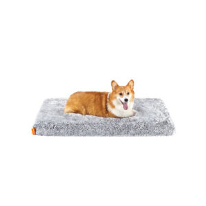 Feandrea Dog Bed Plush 95 x 60 x 8 cm Ombré Gray L