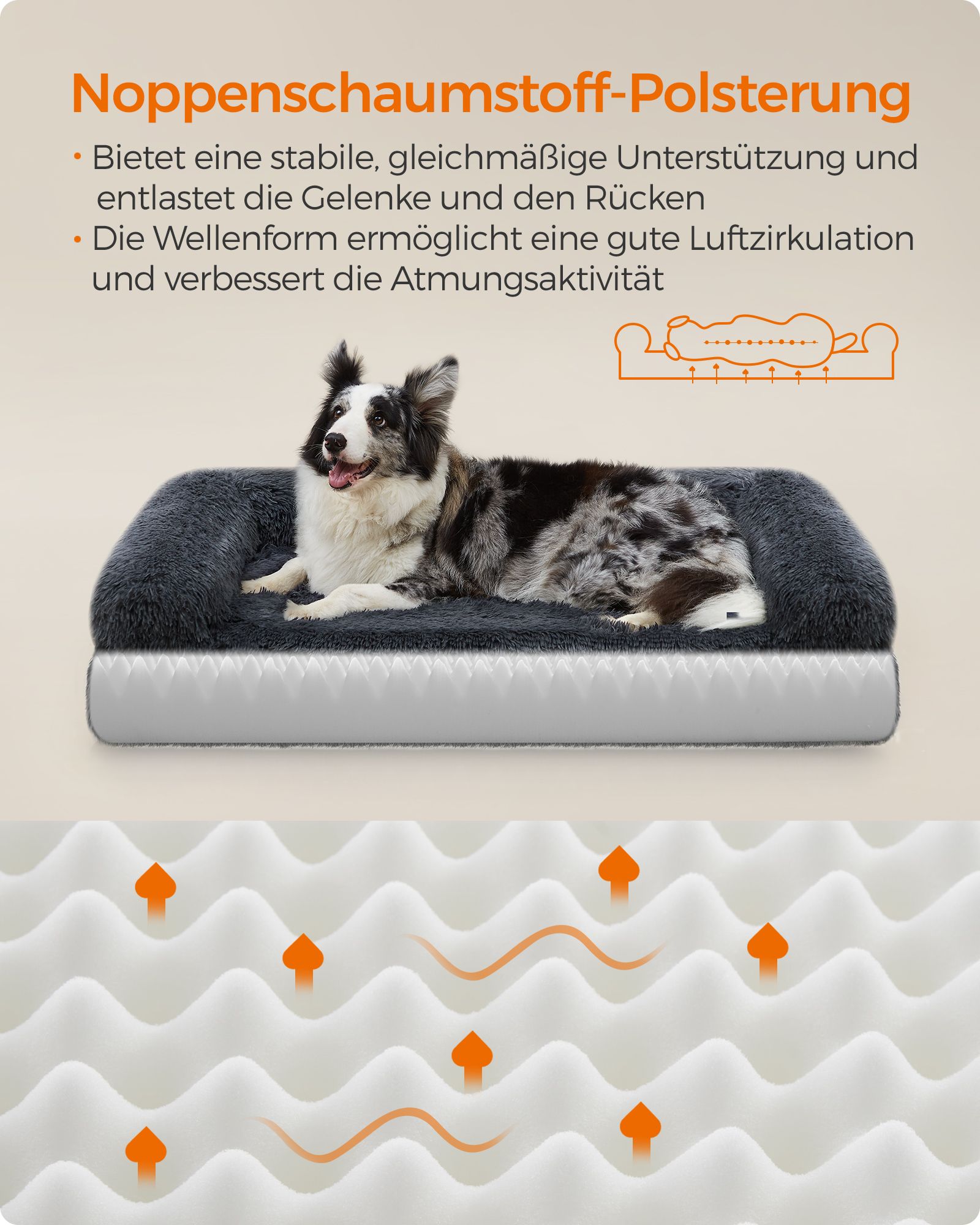 Feandrea dog bed XL cover removable and washable - Image 4