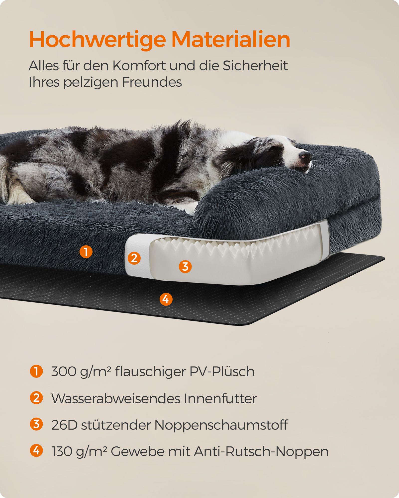 Feandrea dog bed XL cover removable and washable - Image 5