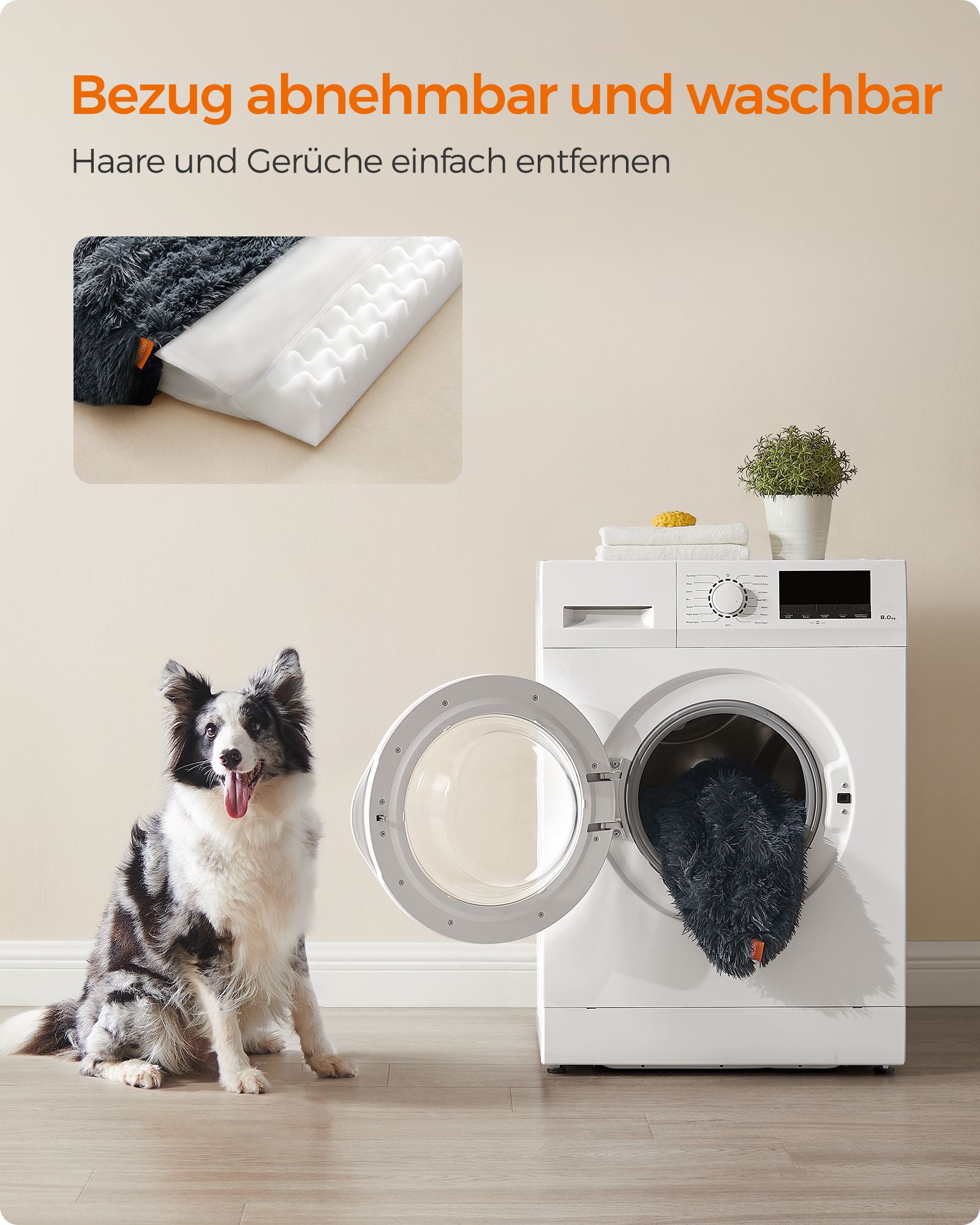 Feandrea dog bed XL cover removable and washable - Image 7