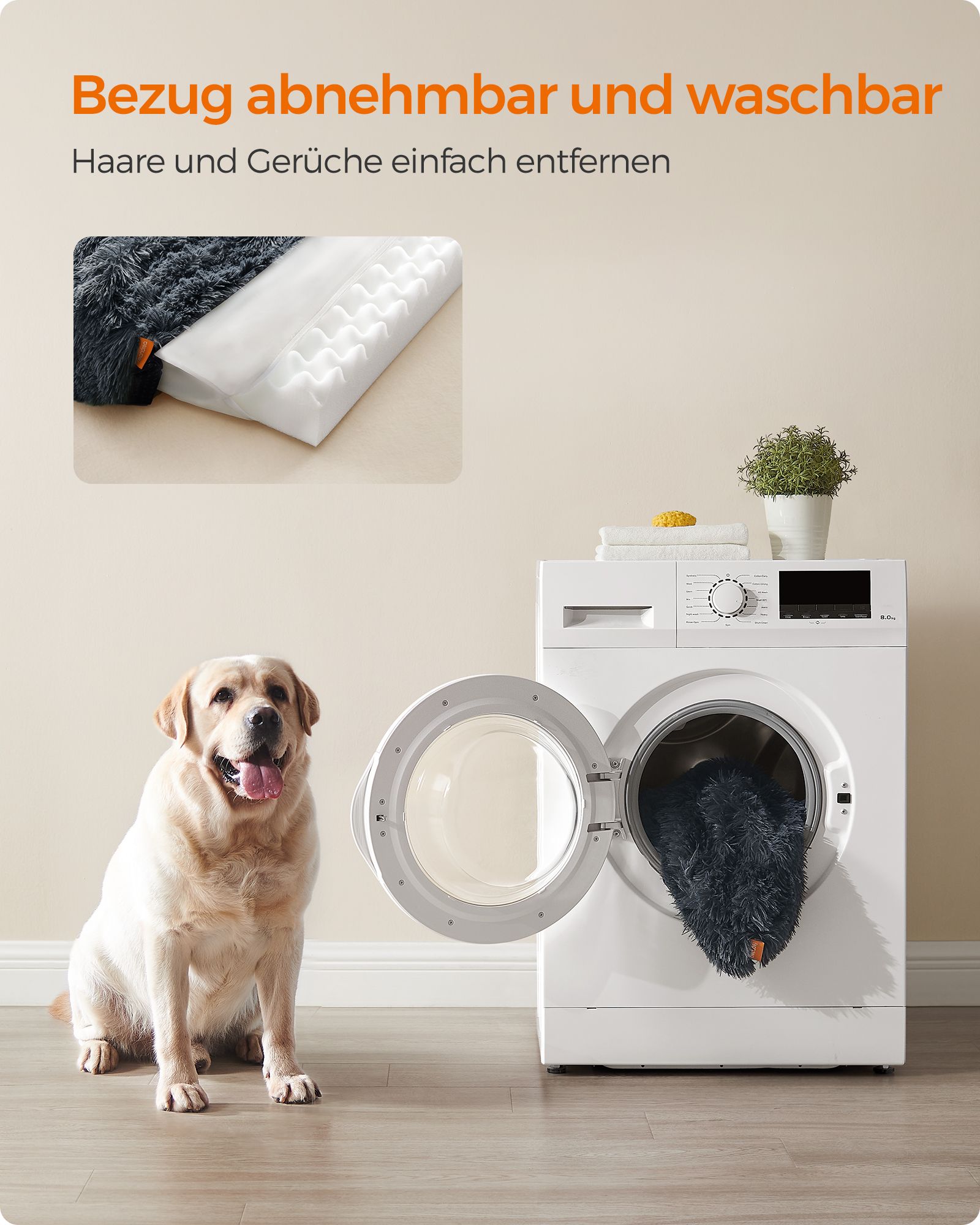 Feandrea Dog Bed XXL Removable and Washable Cover - Image 7