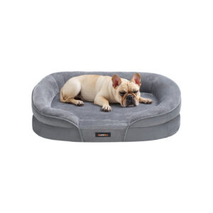 Feandrea dog bed with raised edges 76 x 51 x 18 cm light gray