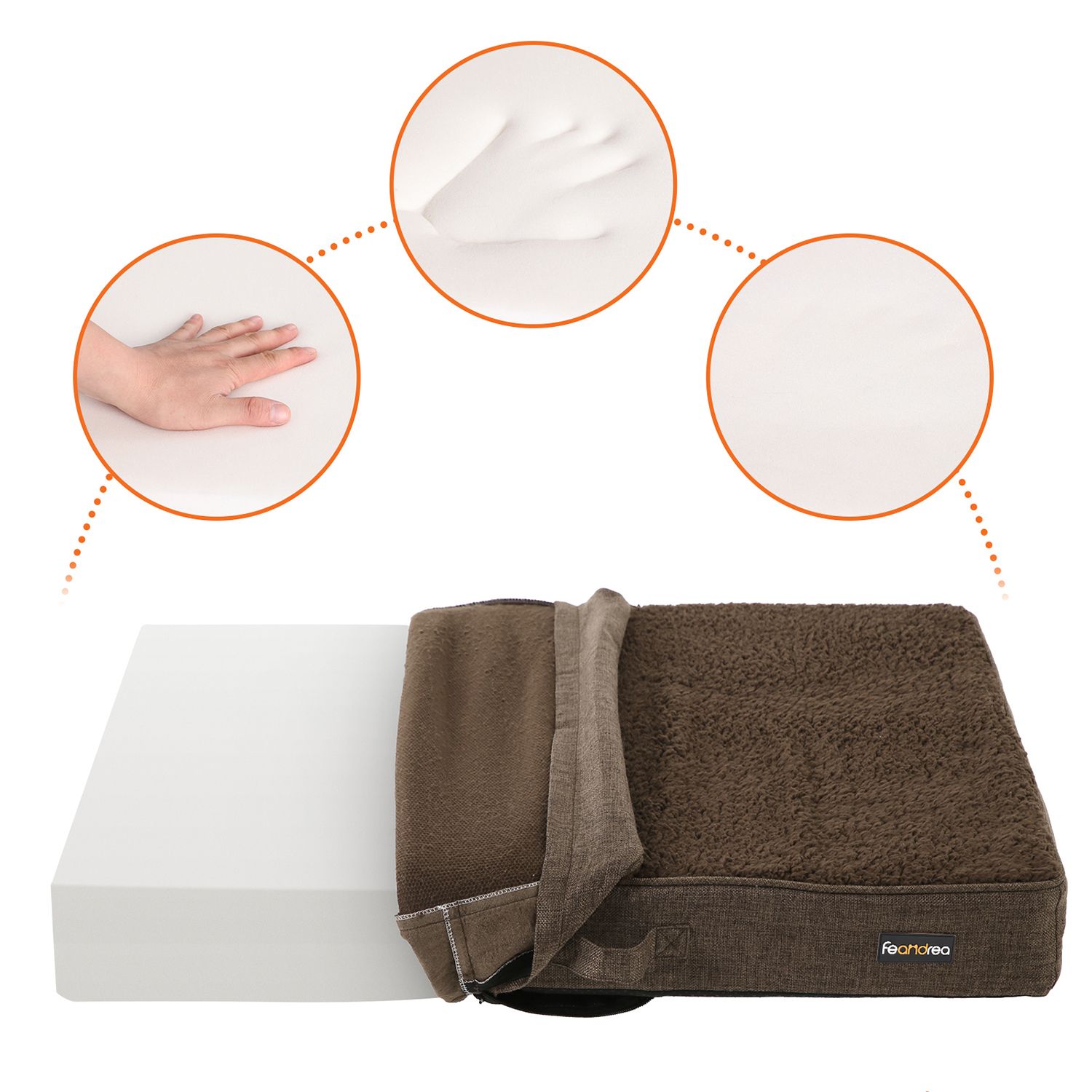 Feandrea B07X9LXWTW Ortopediskt hundkudde 100 x 70 x 10 cm - Bild 5