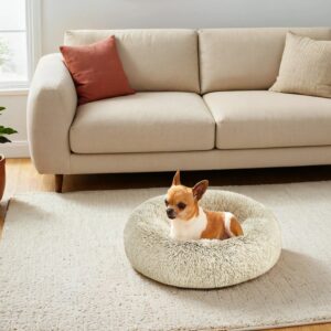 Feandrea fluffig hundbädd, kattbädd, donutkudde