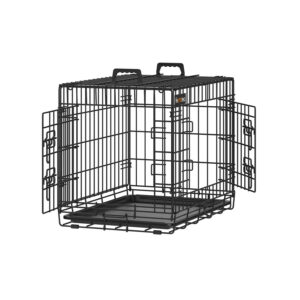 Feandrea hopfällbar hundbur med 2 dörrar och plastskal