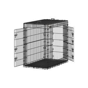 Feandrea hopfällbar hundbur med 2 dörrar och plastskal
