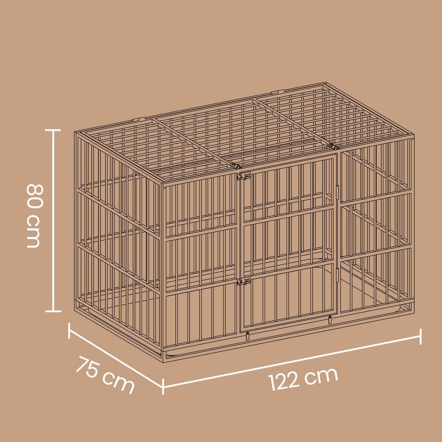 Feandrea Dog Cage 122 x 75 x 80 cm with removable floor tray - Image 5