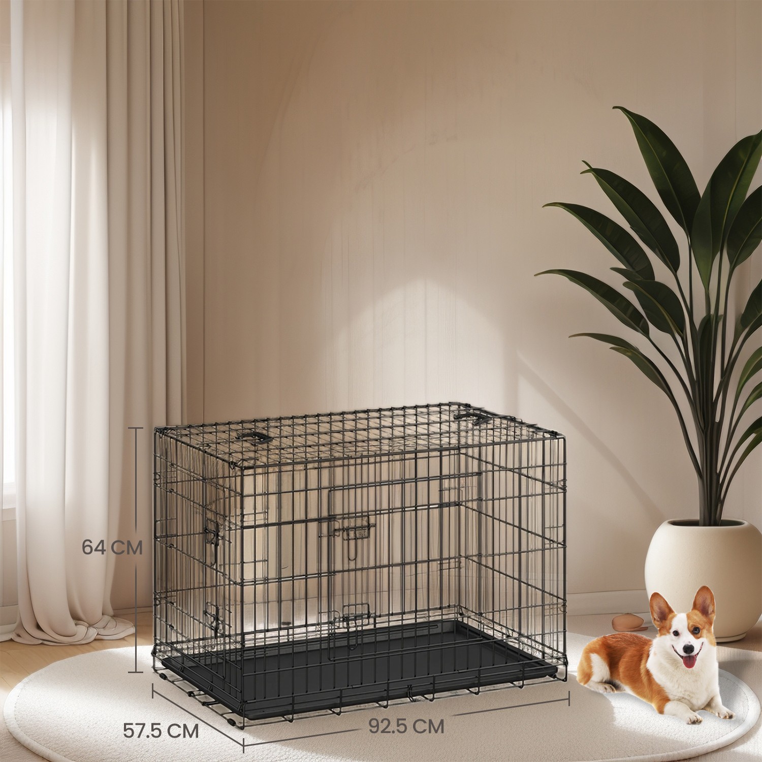 Feandrea koirankoppi, taitettava koirankoppi, 2 ovea - Image 5