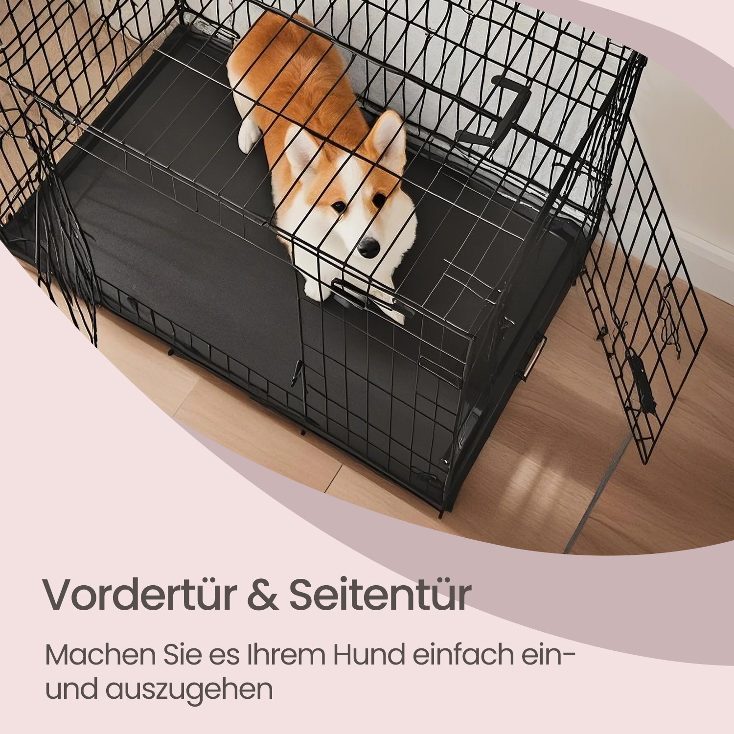 Feandrea koirankoppi, taitettava koirankoppi, 2 ovea - Image 2