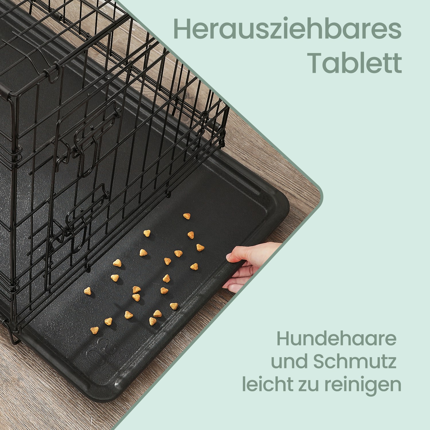 Feandrea dog cage, foldable dog crate, with 2 doors - Image 3