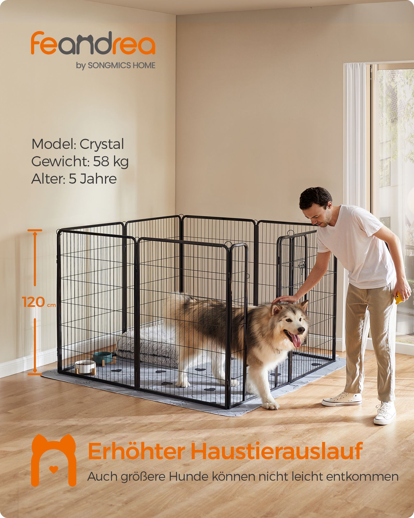 Feandrea Dog Run with 8 Mesh Panels, each 77 x 120 cm - Image 2