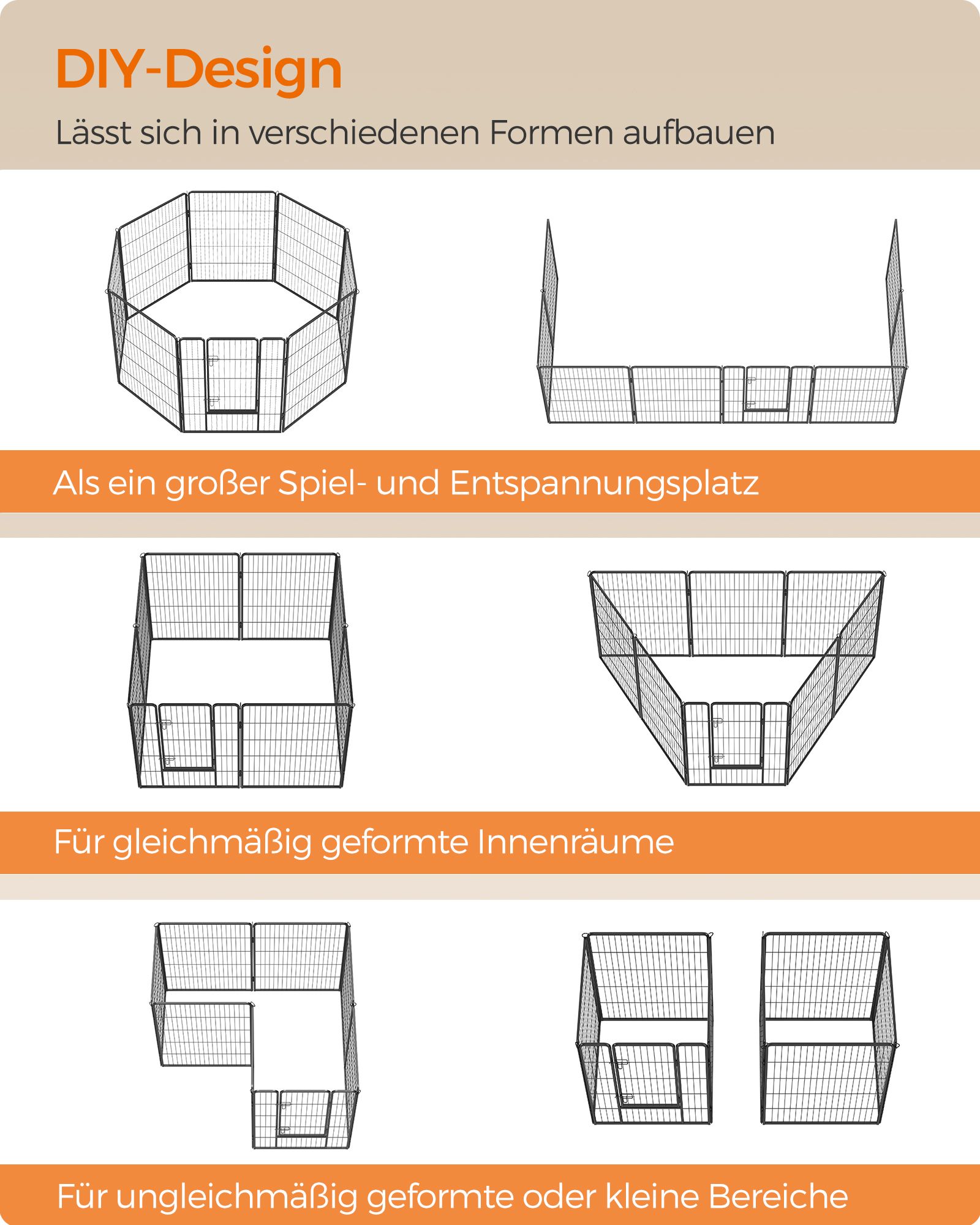 Feandrea Dog Run with 8 Mesh Panels, each 77 x 120 cm - Image 3