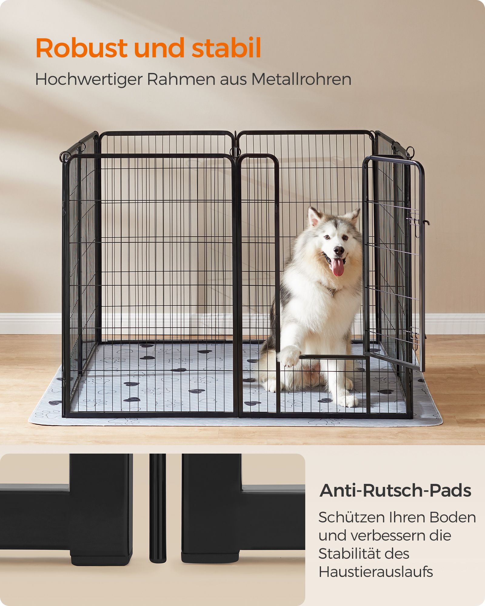 Feandrea Dog Run with 8 Mesh Panels, each 77 x 120 cm - Image 4