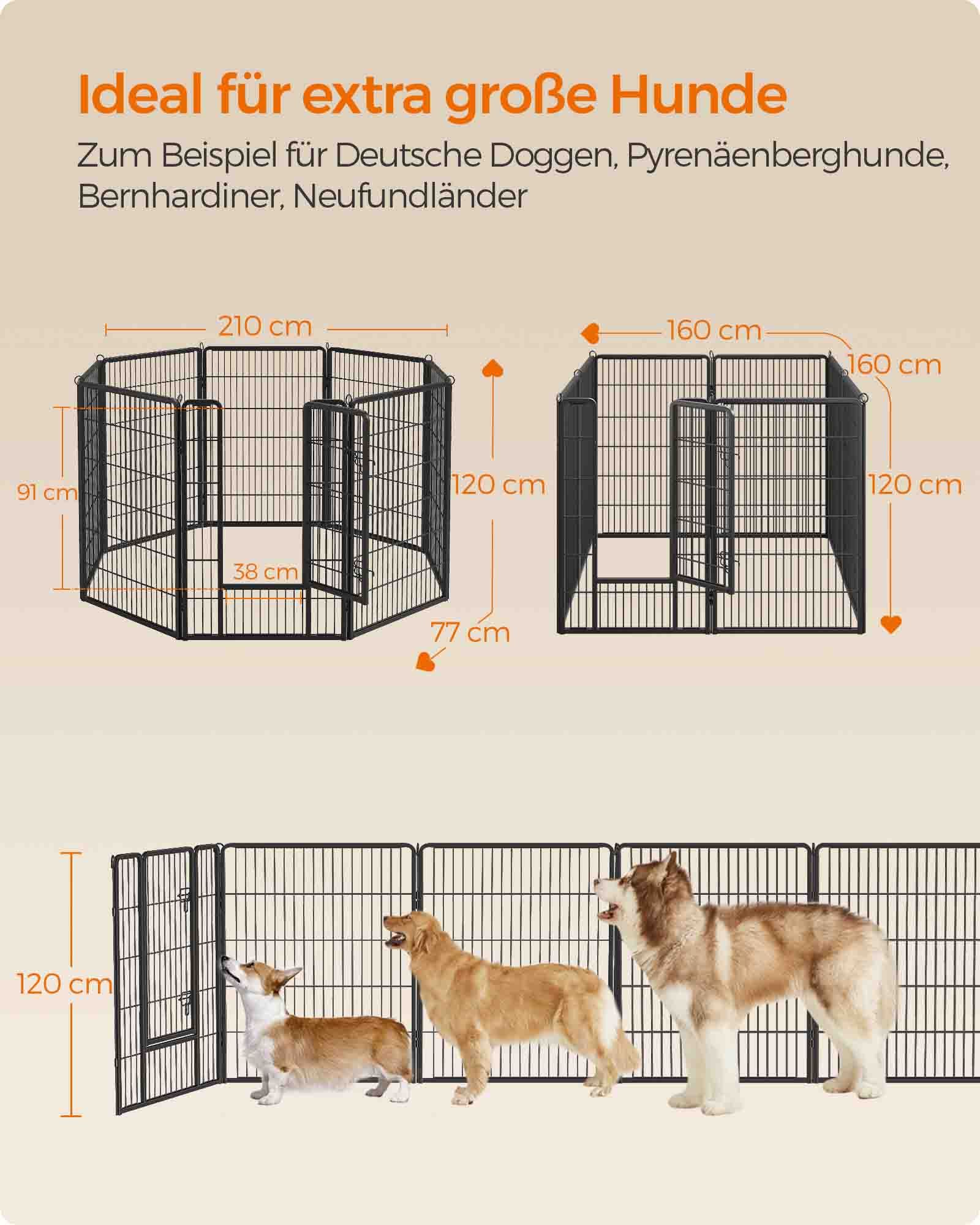 Feandrea Dog Run with 8 Mesh Panels, each 77 x 120 cm - Image 6