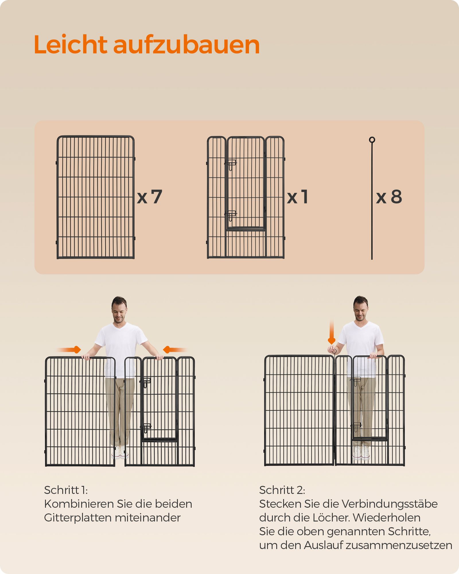 Feandrea Dog Run with 8 Mesh Panels, each 77 x 120 cm - Image 7