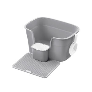 Feandrea kissanhiekka-astia korkeilla sivuseinillä, harmaansininen