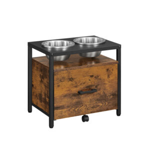 Feandrea förhöjd hundskål med stativ och låda