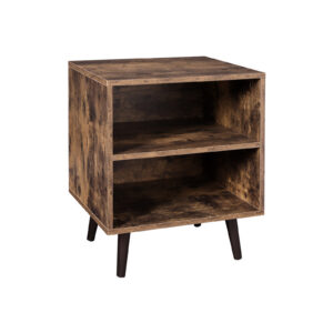 VASAGLE Open Bedside Table Retro Wood Look