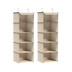 SONGMICS h?ngende organizer med metal kroge sandbeige