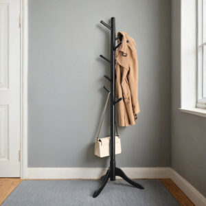VASAGLE vaateripustin, vaateripustin massiivipuusta, 8 koukkua