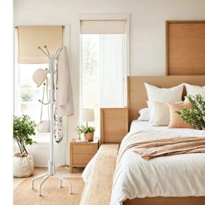 SONGMICS coat rack, metal coat hangers with 12 hooks, coat rack