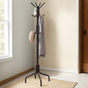 SONGMICS coat rack, metal coat hangers with 12 hooks, coat rack