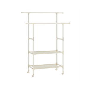 SONGMICS coat rack with 2 coat rails, metal, white