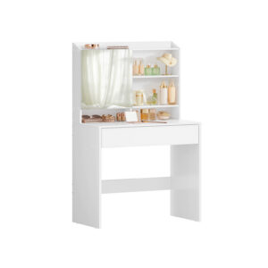 VASAGLE Sminkbord med spegel Vit