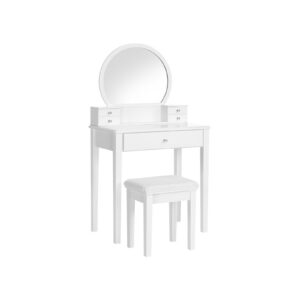 VASAGLE White Dressing Table Set