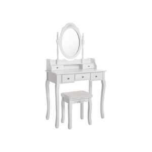 SONGMICS dressing table set with 5 drawers, white
