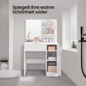 VASAGLE toiletbord, fris?rbord, med spejl