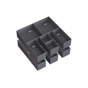 SONGMICS förvaringsbox för låda, 12-pack, skiffergrå