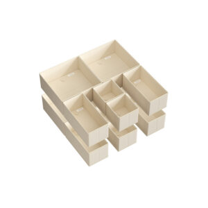 SONGMICS förvaringsbox för lådor, 12-pack, sandbeige