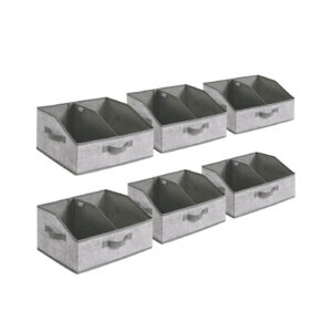 SONGMICS förvaringsbox 6-pack 40 x 30 x 20 cm vassgrå
