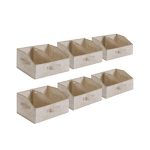 SONGMICS förvaringsbox 6-pack 40 x 30 x 20 cm sandbeige