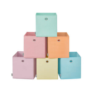 SONGMICS förvaringsbox 6-pack 26 x 26 x 28 cm för kubhylla, färgglad