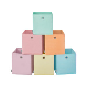 SONGMICS förvaringsbox 6-pack 30 x 30 x 30 cm för kubhylla, färgglad