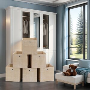 SONGMICS förvaringslåda, 6-pack, förvaringslådor av non-woven-tyg med handtag