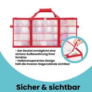 SONGMICS Förvaringslåda för julgranskulor, förvaring av julgranskulor, 128 fack à 8 cm